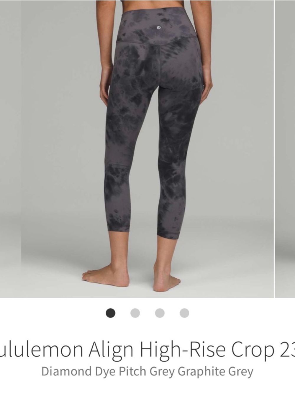 lululemon Align High-Rise Crop Leggings in Pitch Grey Diamond Dye - Size 4